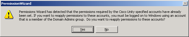 Do you want to reapply permissions to these accounts?