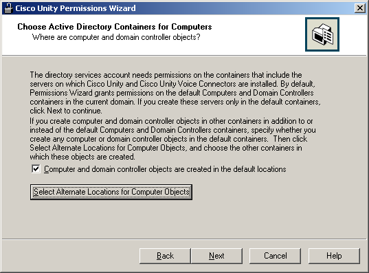 Choose Active Directory Containers for Computers